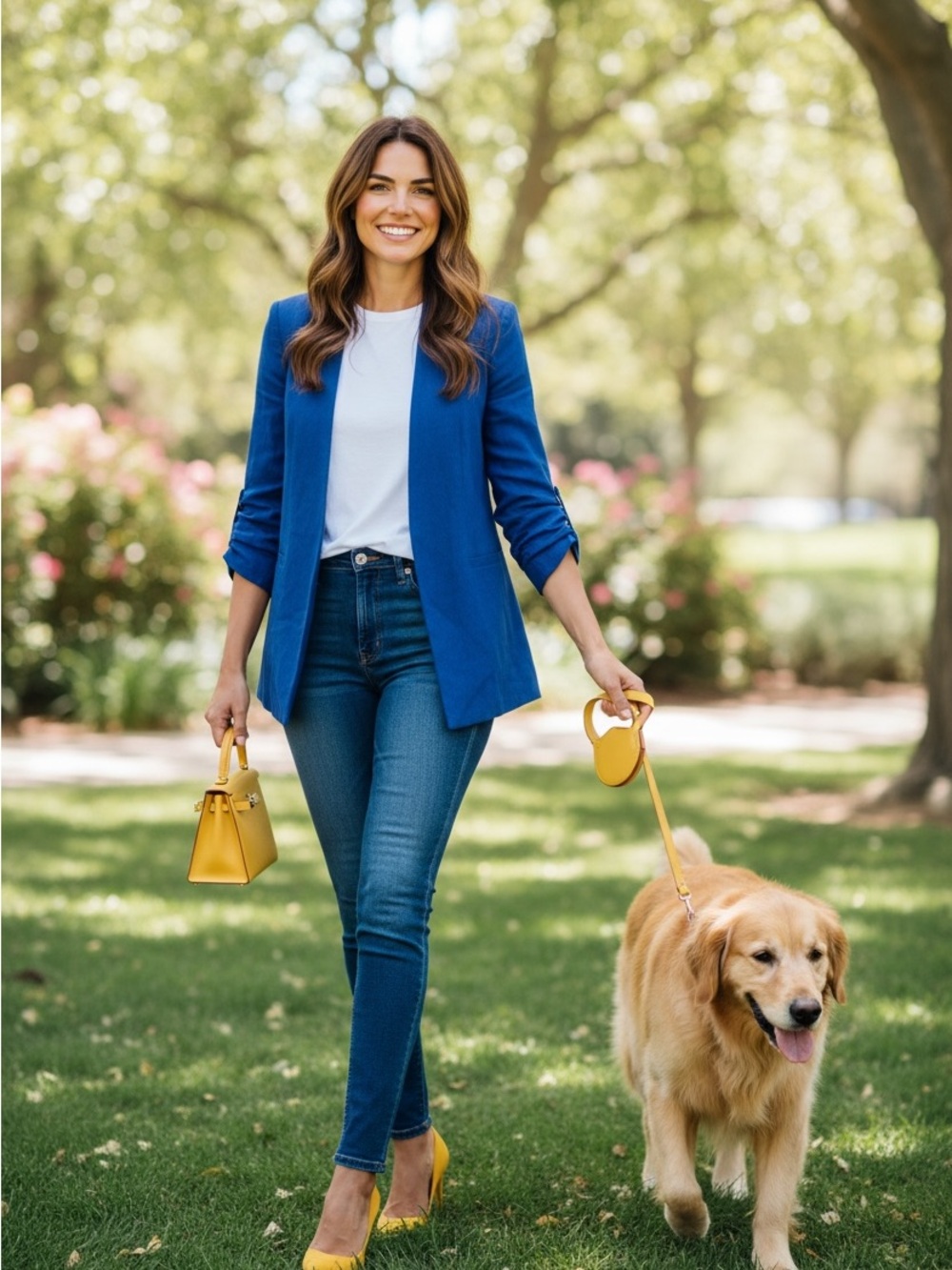 Alice + Olivia Cobalt Blue Open-Front Blazer